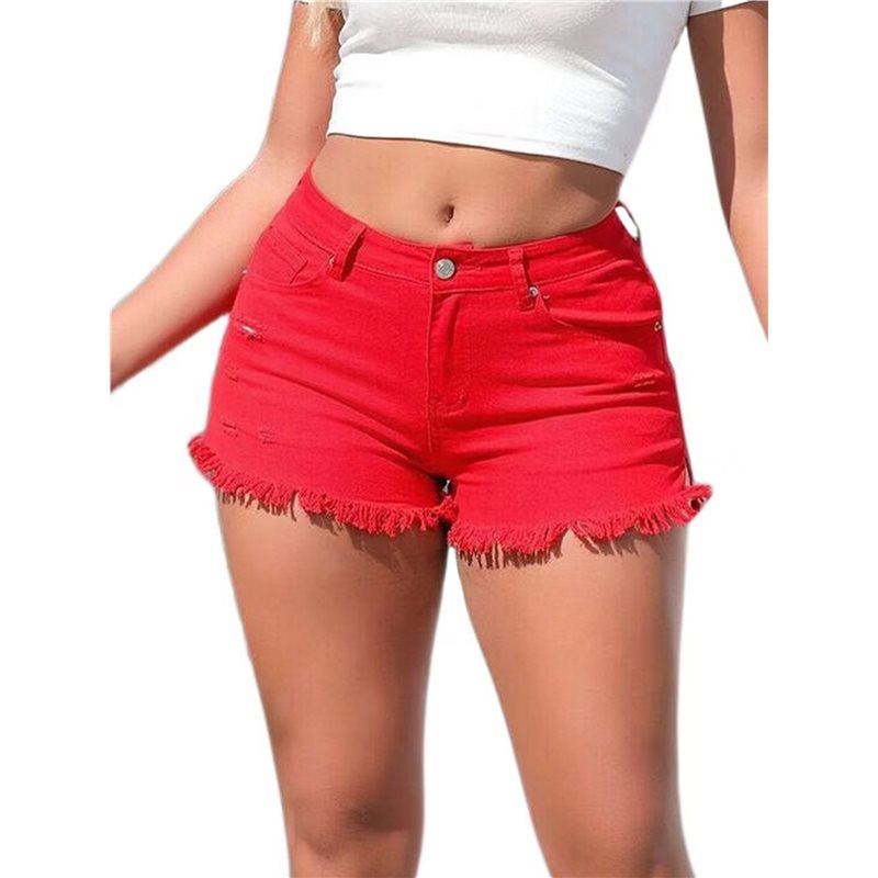 Shorts Denim Frayed - CYL-Womens Cowgirl Jean Shorts Denim Ripped