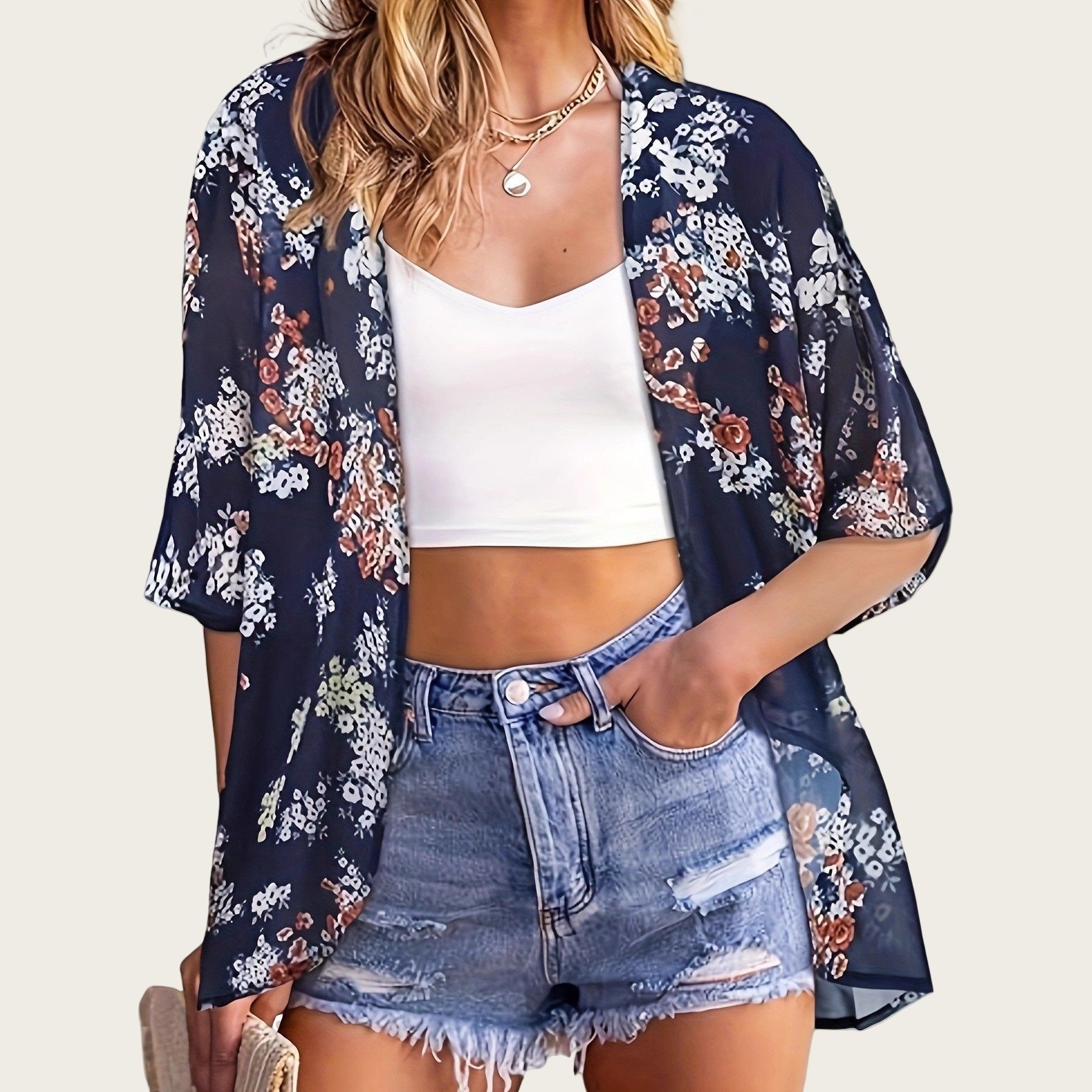 Swimsuit Woman 2025 Kimono Car - Kimono Sheer Floral 리뷰 및 가격