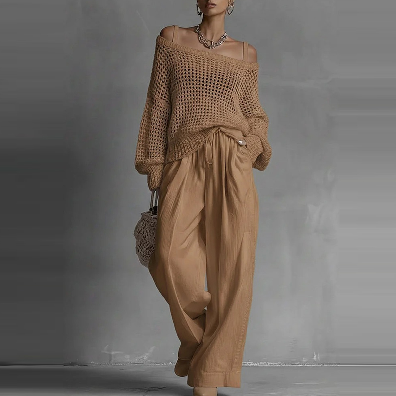 Fashion Solid One Shoulder Lon - Linen Pant Wide 리뷰 및 가격