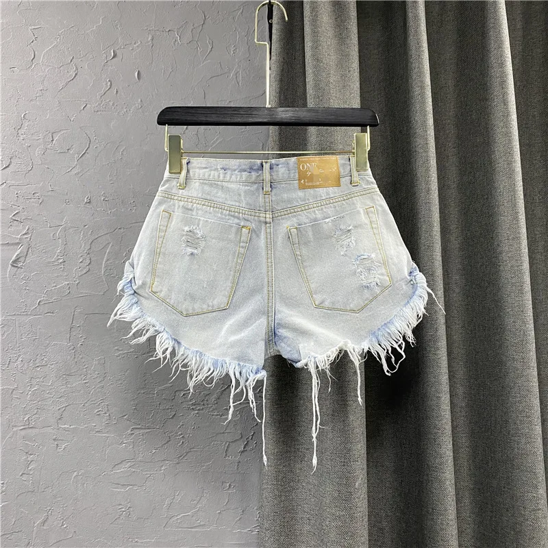 Summer Sexy Shorts Women Zippe - Shorts Denim Frayed 리뷰 및 가격