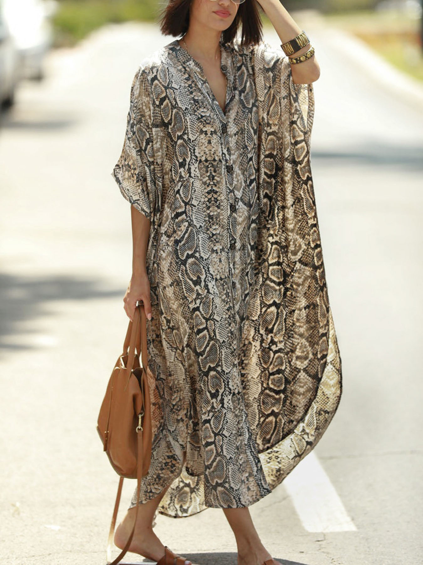 Bohemian Print Beach Cover-Up  - Cover Up Kaftan 리뷰 및 가격
