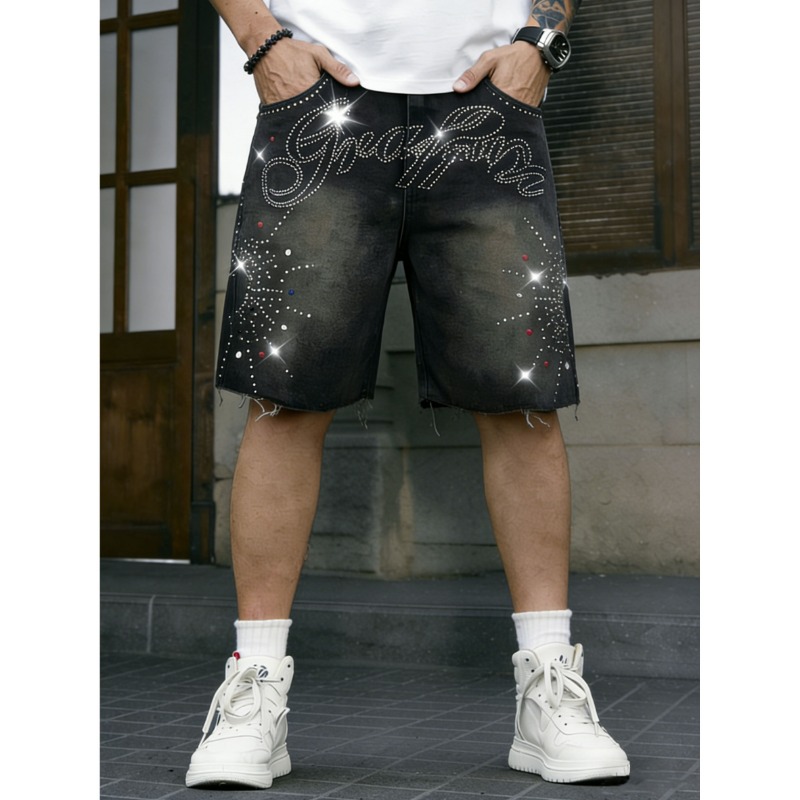 American Streetwear Men's Non- - Shorts Denim Frayed 리뷰 및 가격