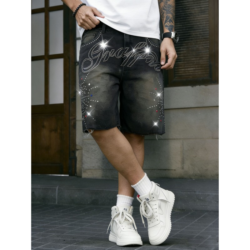 American Streetwear Men's Non- - Shorts Denim Frayed 리뷰 및 가격