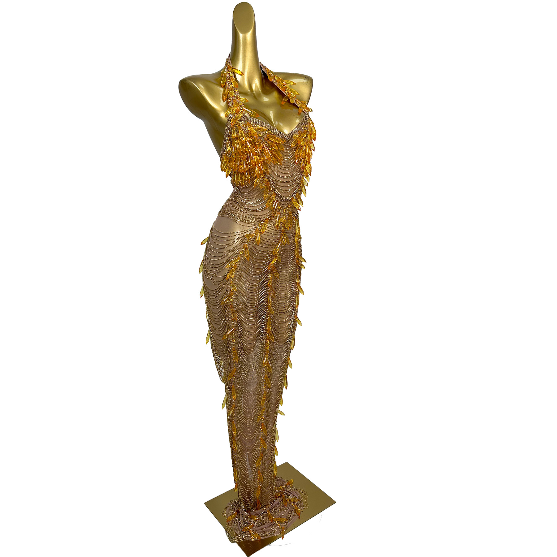 Ailisi Women Luxury Gold Cryst - Maxi Dress Halter 리뷰 및 가격