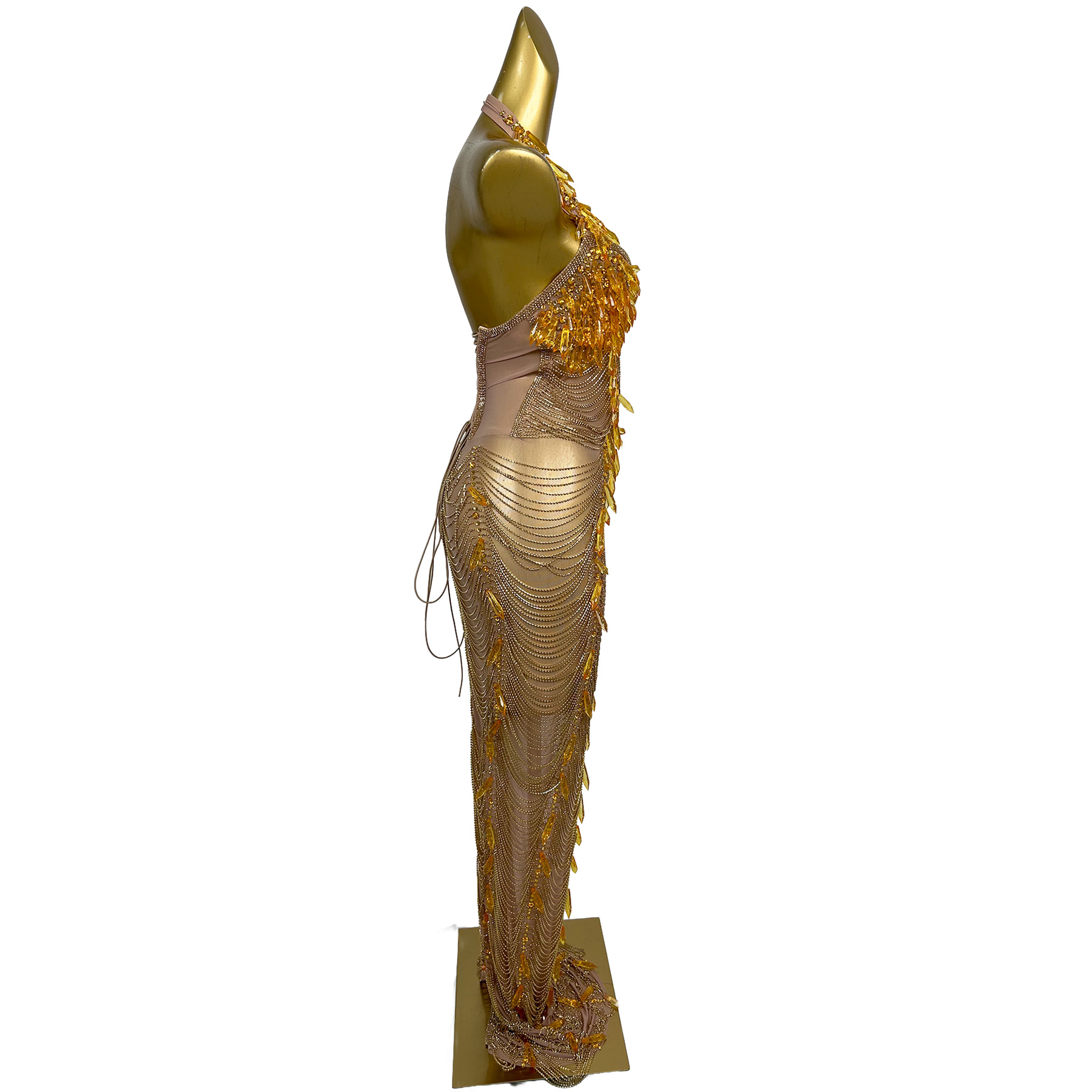 Ailisi Women Luxury Gold Cryst - Maxi Dress Halter 리뷰 및 가격