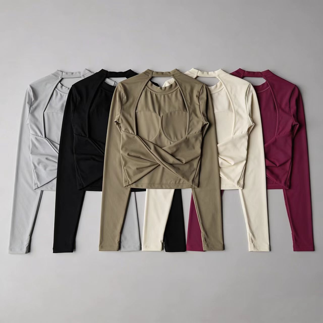 Women Long Sleeve Knotted Yoga - Crop Top Crochet 리뷰 및 가격