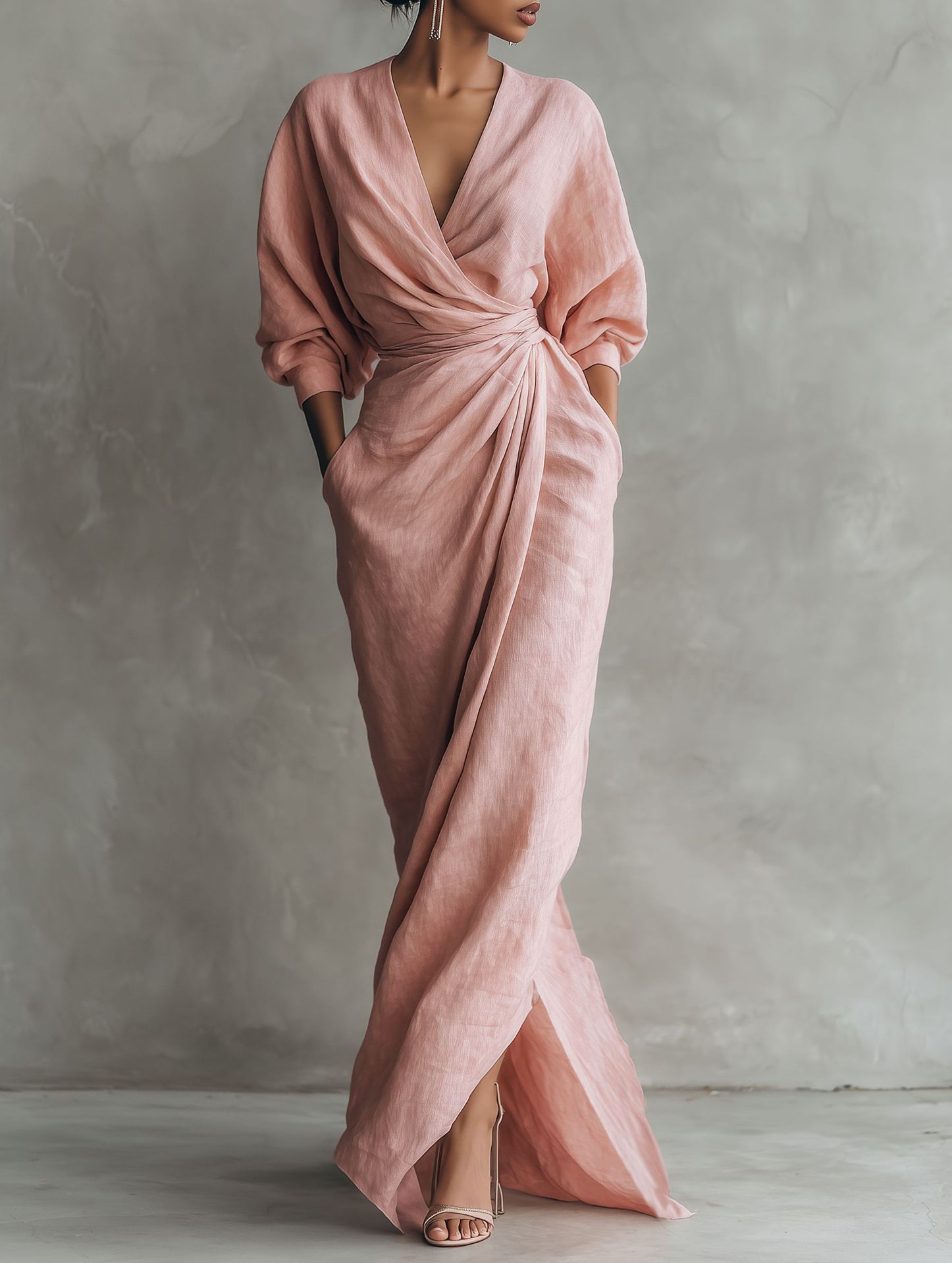Women Linen Blend Wrap Maxi Dr - Linen Dress Wrap 리뷰 및 가격