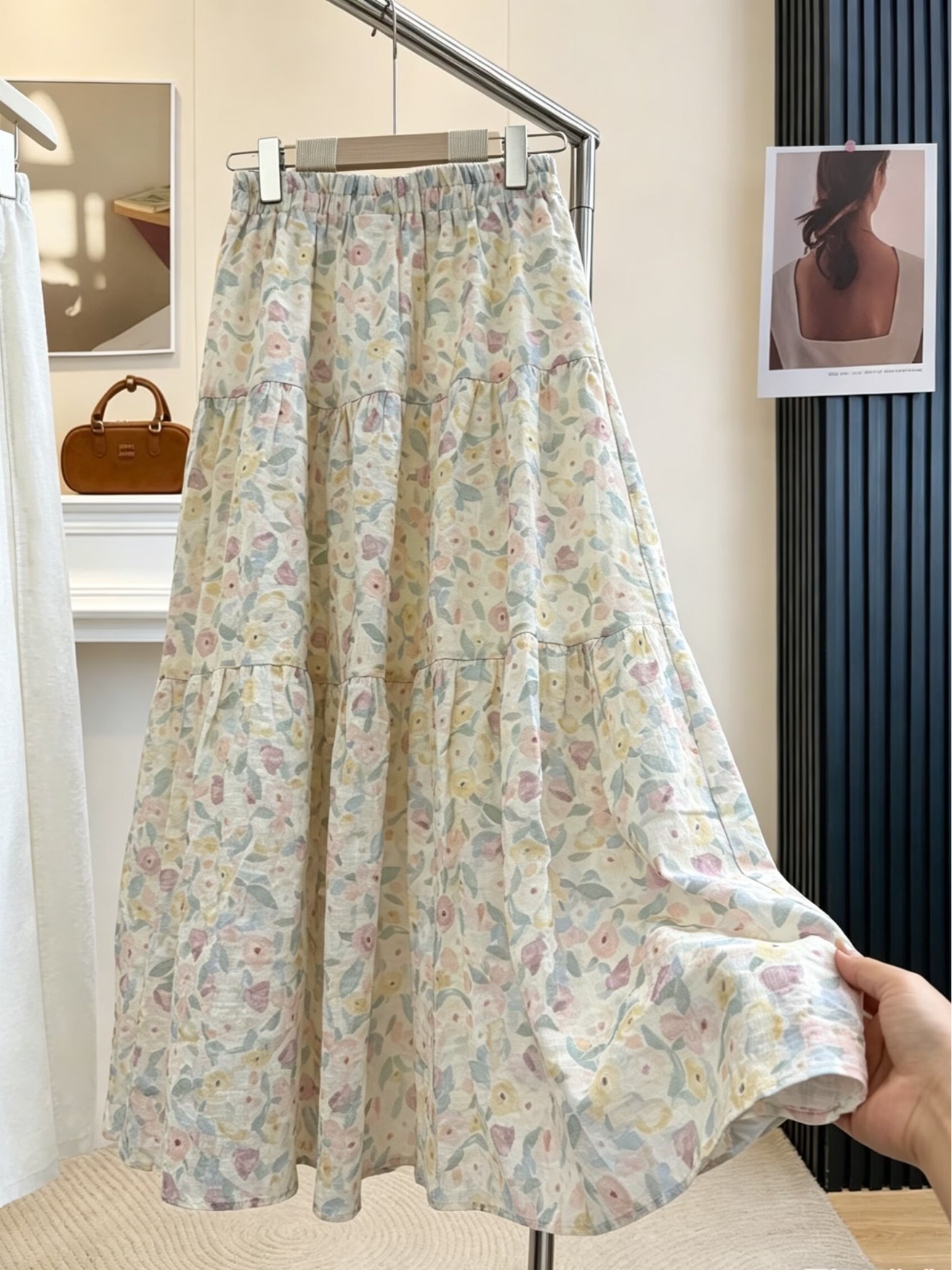 Summer Floral Print A-Line Mid - Midi Skirt Floral 리뷰 및 가격