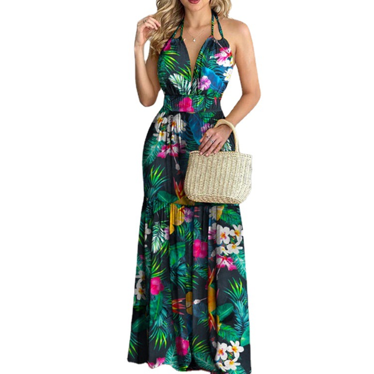 Floral Maxi Dress Long Backles - Maxi Dress Halter 리뷰 및 가격