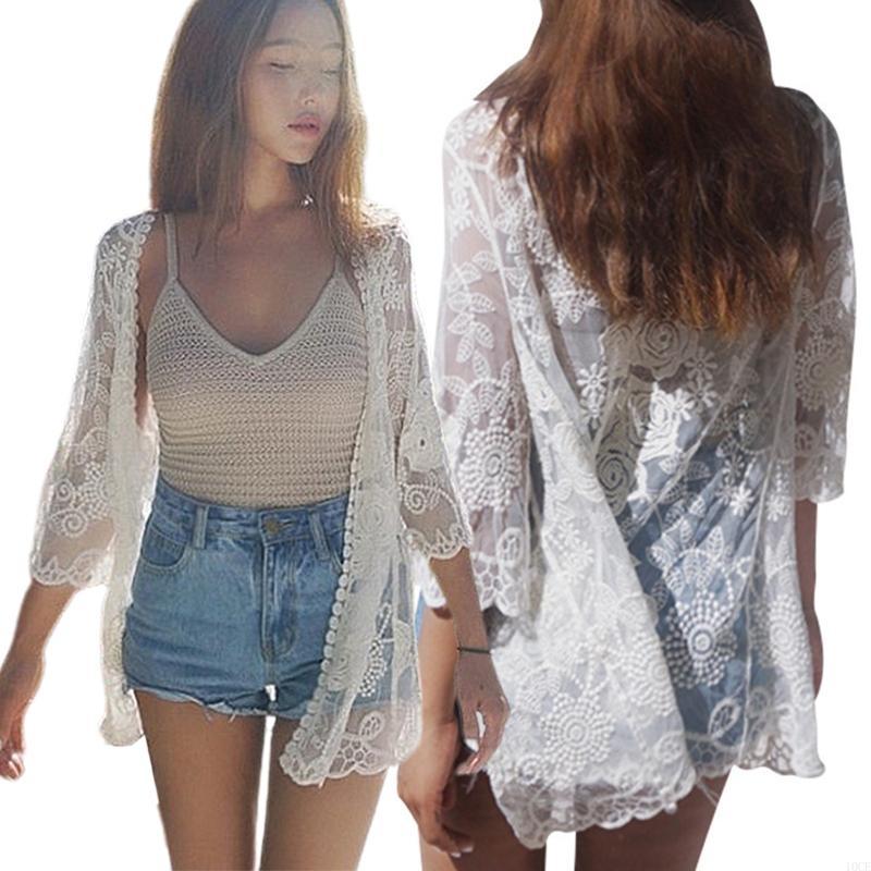 Women Lace Open Front Kimono C - Kimono Sheer Floral 리뷰 및 가격