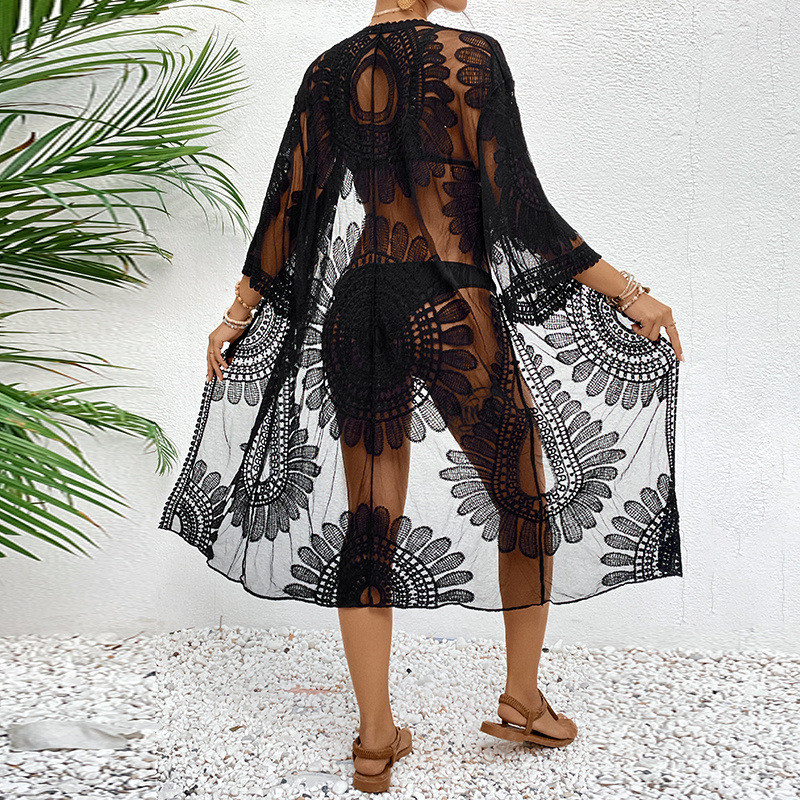 Lace Embroidered Lightweight K - Kimono Sheer Floral 리뷰 및 가격
