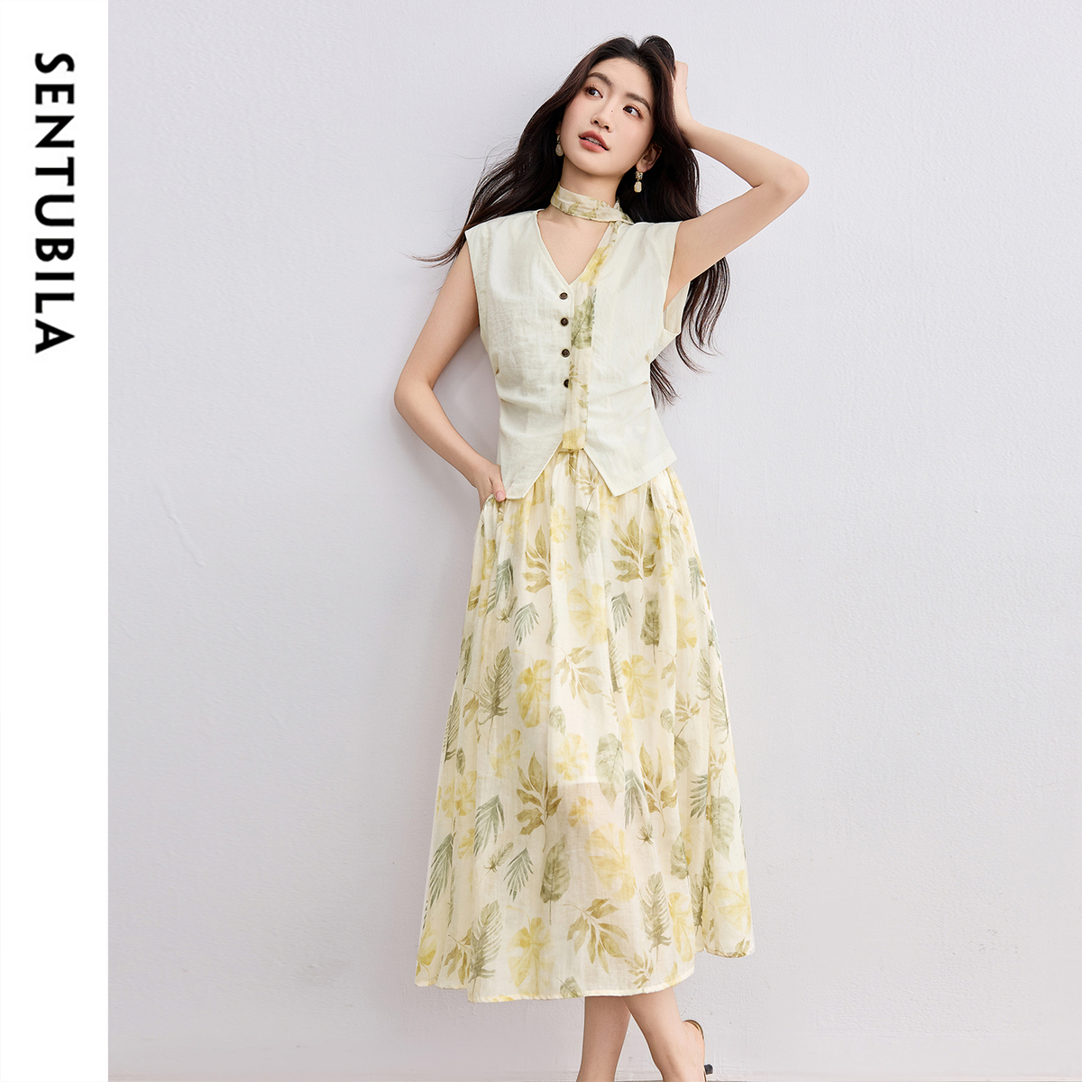 SENTUBILA Elegant Skirt Holida - Midi Skirt Floral 리뷰 및 가격