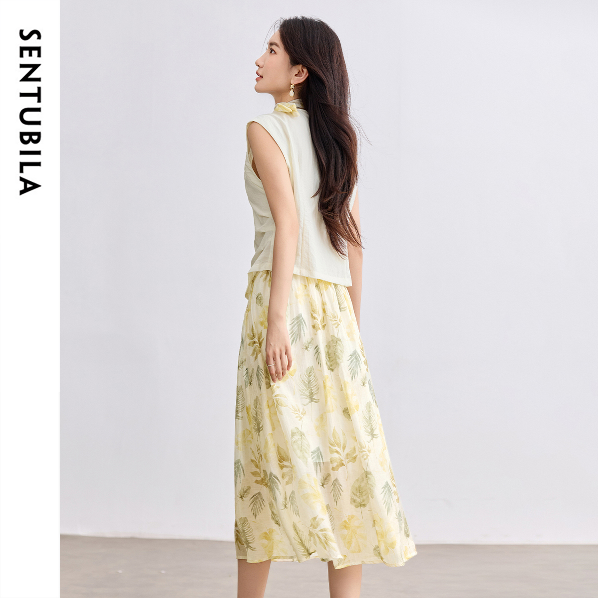 SENTUBILA Elegant Skirt Holida - Midi Skirt Floral 리뷰 및 가격