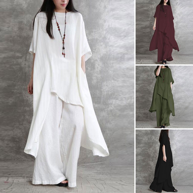 Women's Cotton Linen 2-piece S - Linen Pant Wide 리뷰 및 가격