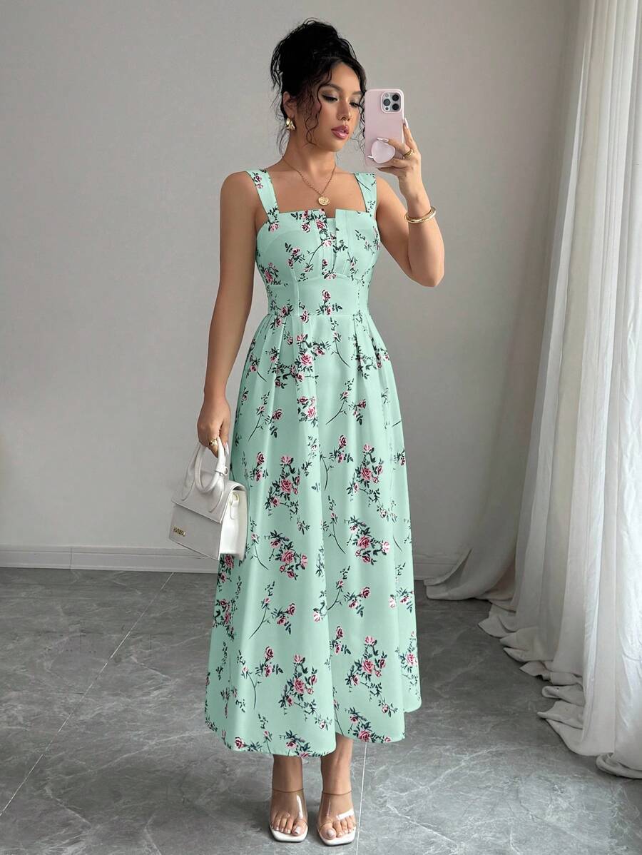 Mint Green Floral Midi Dress W - Midi Skirt Floral 리뷰 및 가격
