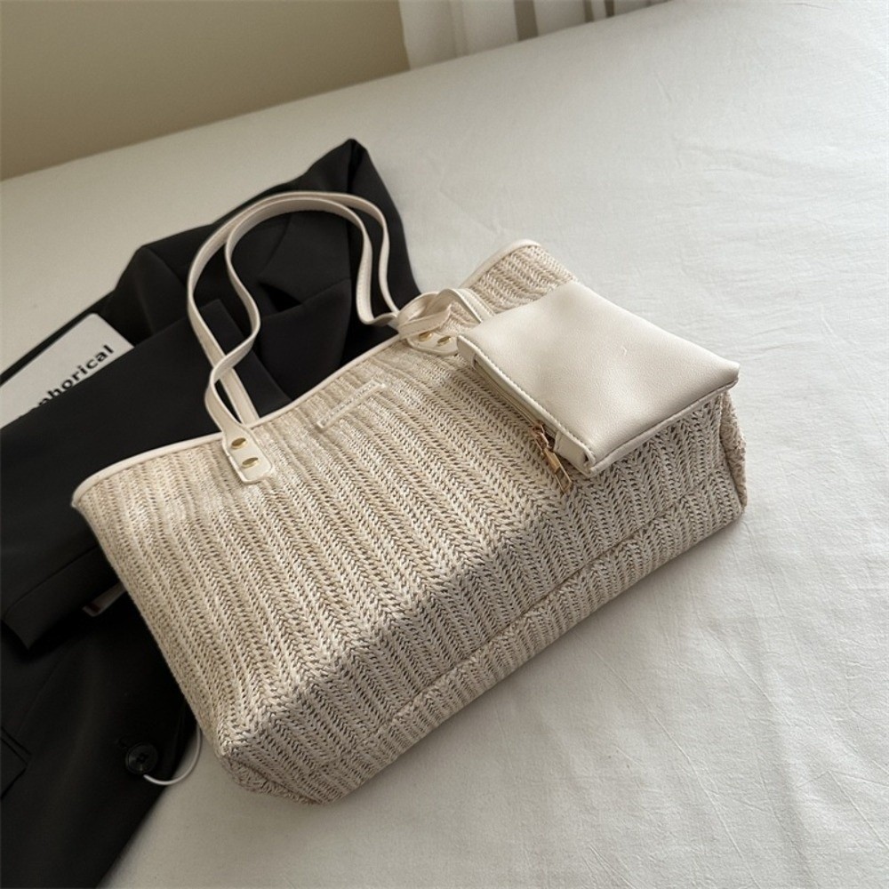 Casual Solid Color Weave Tote  - Tote Bag Beach 리뷰 및 가격