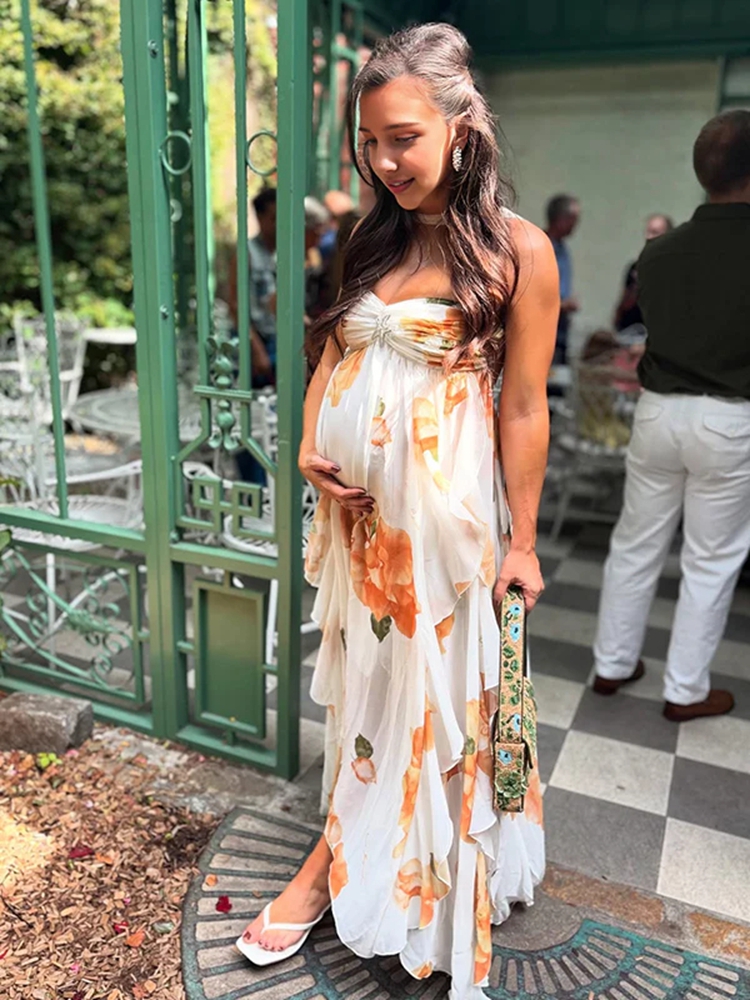 Boho Floral Maternity Photosho - Maxi Dress Halter 리뷰 및 가격
