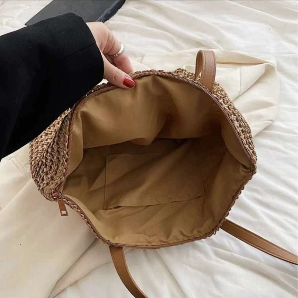 Casual Solid Color Weave Straw - Tote Bag Beach 리뷰 및 가격