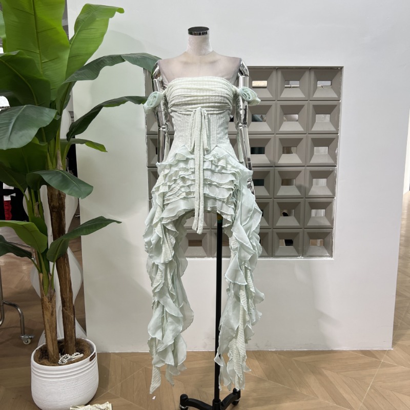 KBQ Solid Spliced Tassel Irreg - Maxi Dress Halter 리뷰 및 가격