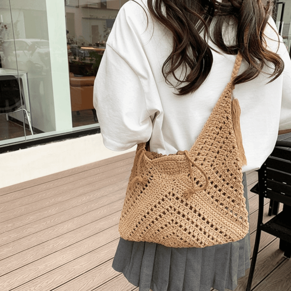 Simple Bohemian Knitted Should - Tote Bag Beach 리뷰 및 가격