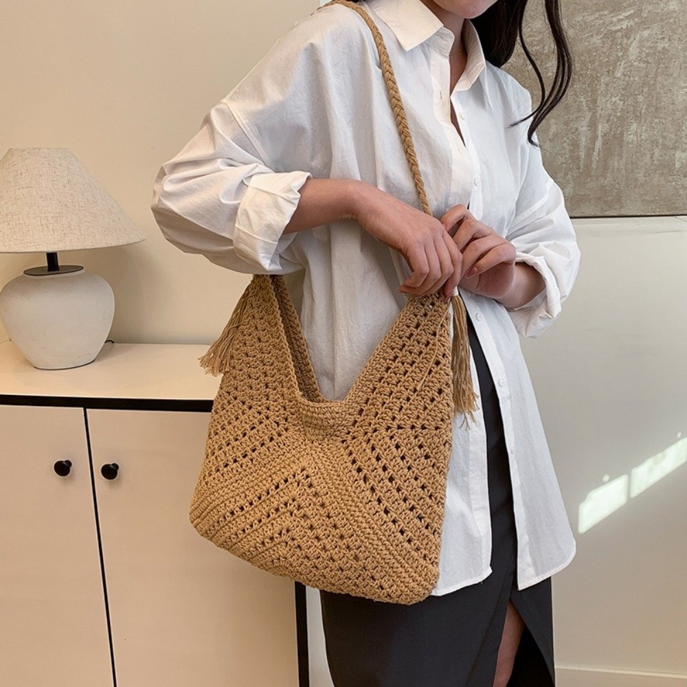 Simple Bohemian Knitted Should - Tote Bag Beach 리뷰 및 가격