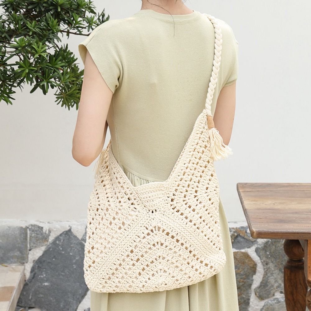 Simple Bohemian Knitted Should - Tote Bag Beach 리뷰 및 가격