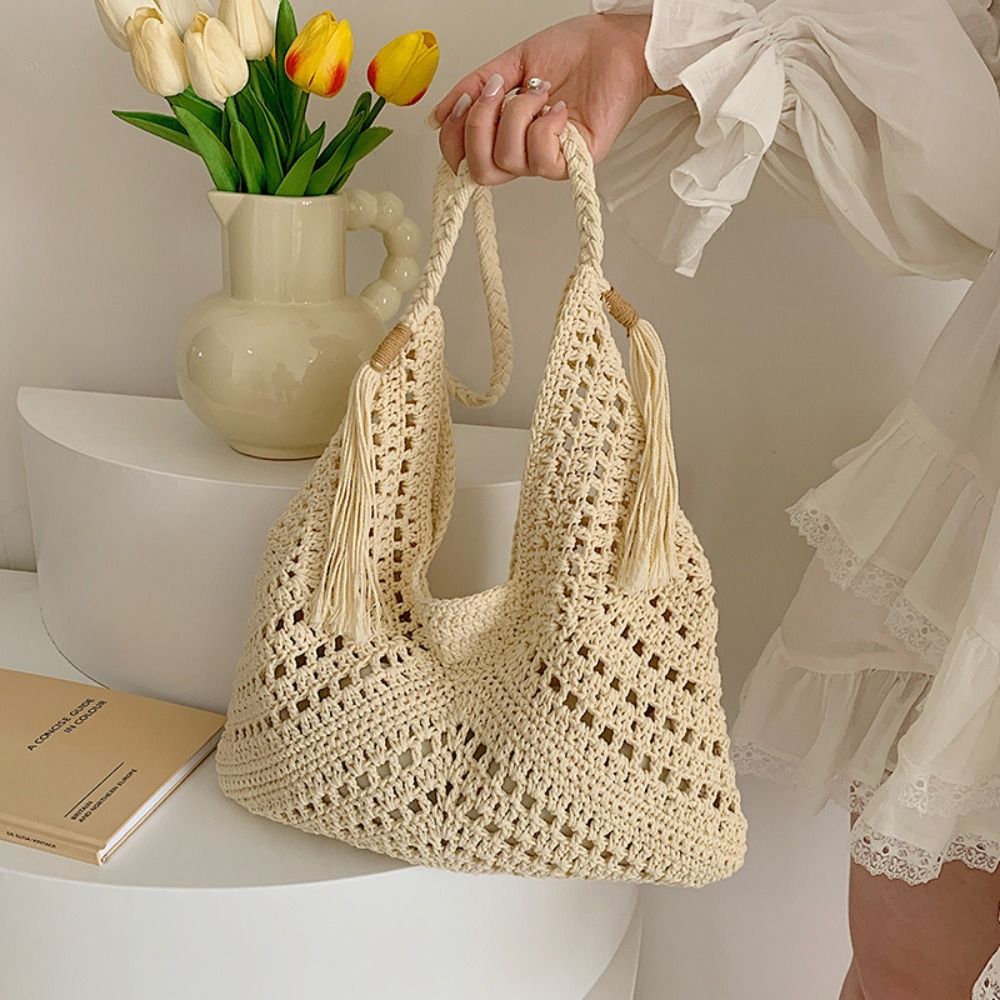 Simple Bohemian Knitted Should - Tote Bag Beach 리뷰 및 가격