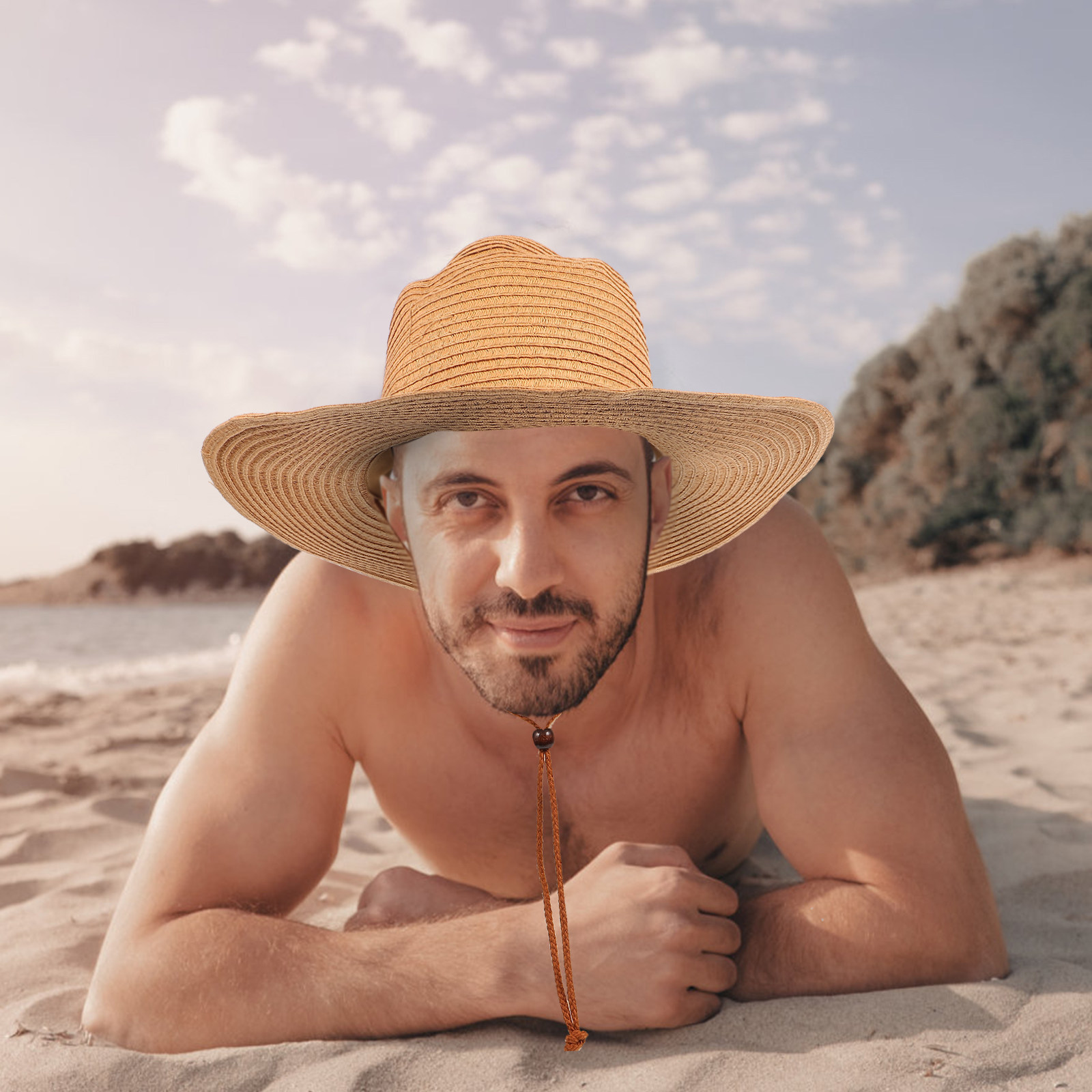 Men Wide Brim Straw Sun Hat Kh - Hat Floppy Wide 리뷰 및 가격