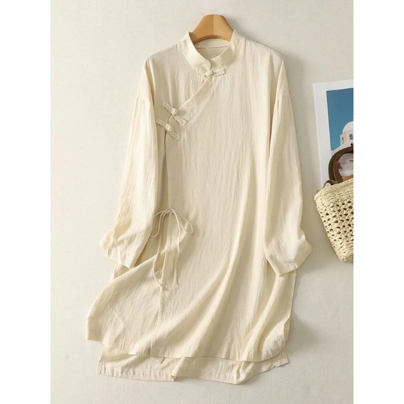 Women's Chinese Style Frog But - Linen Dress Wrap 리뷰 및 가격