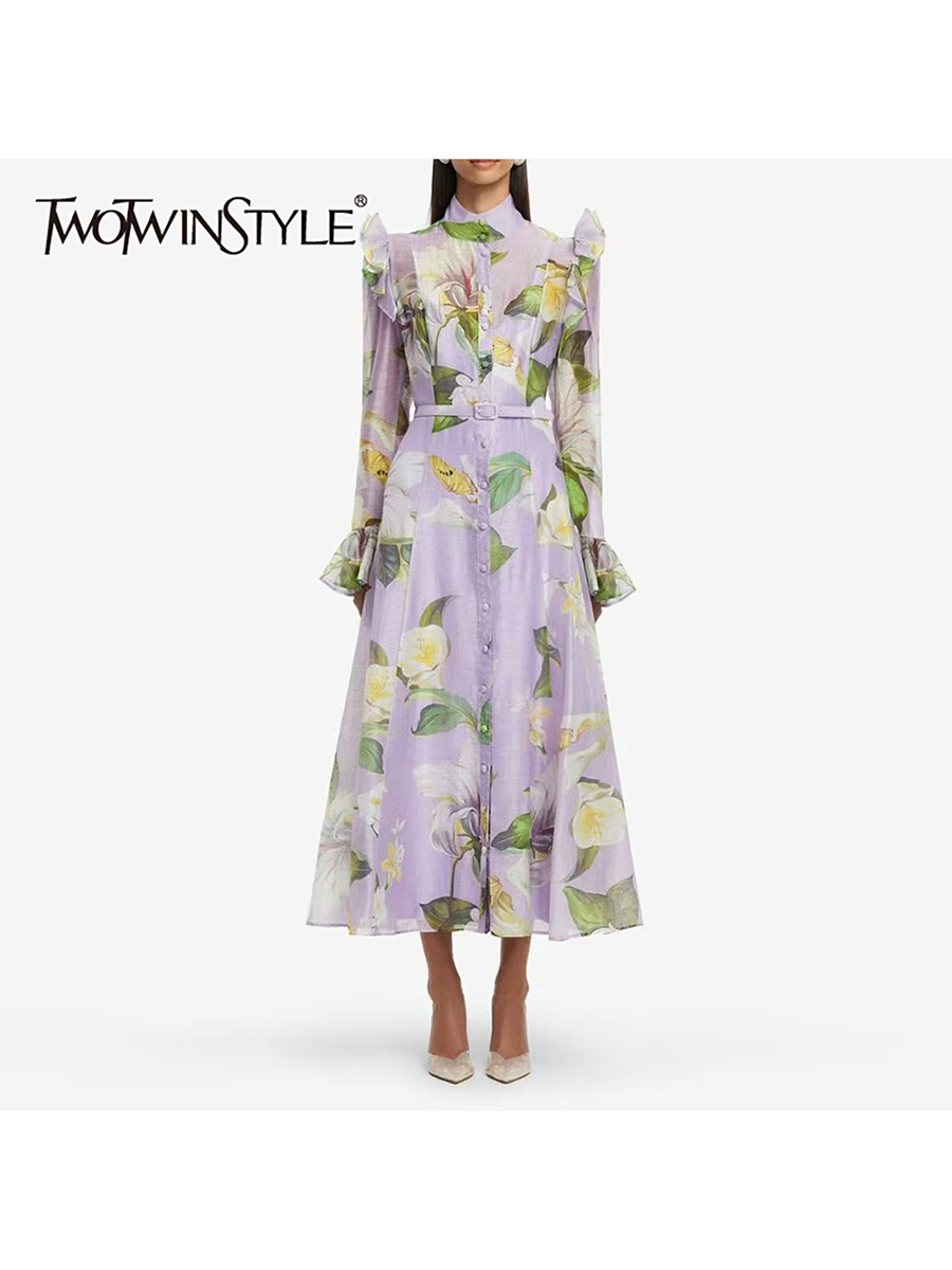 TWOTWINSTYLE Printing Spliced  - Linen Dress Wrap 리뷰 및 가격