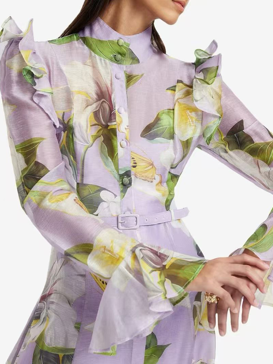 TWOTWINSTYLE Printing Spliced  - Linen Dress Wrap 리뷰 및 가격