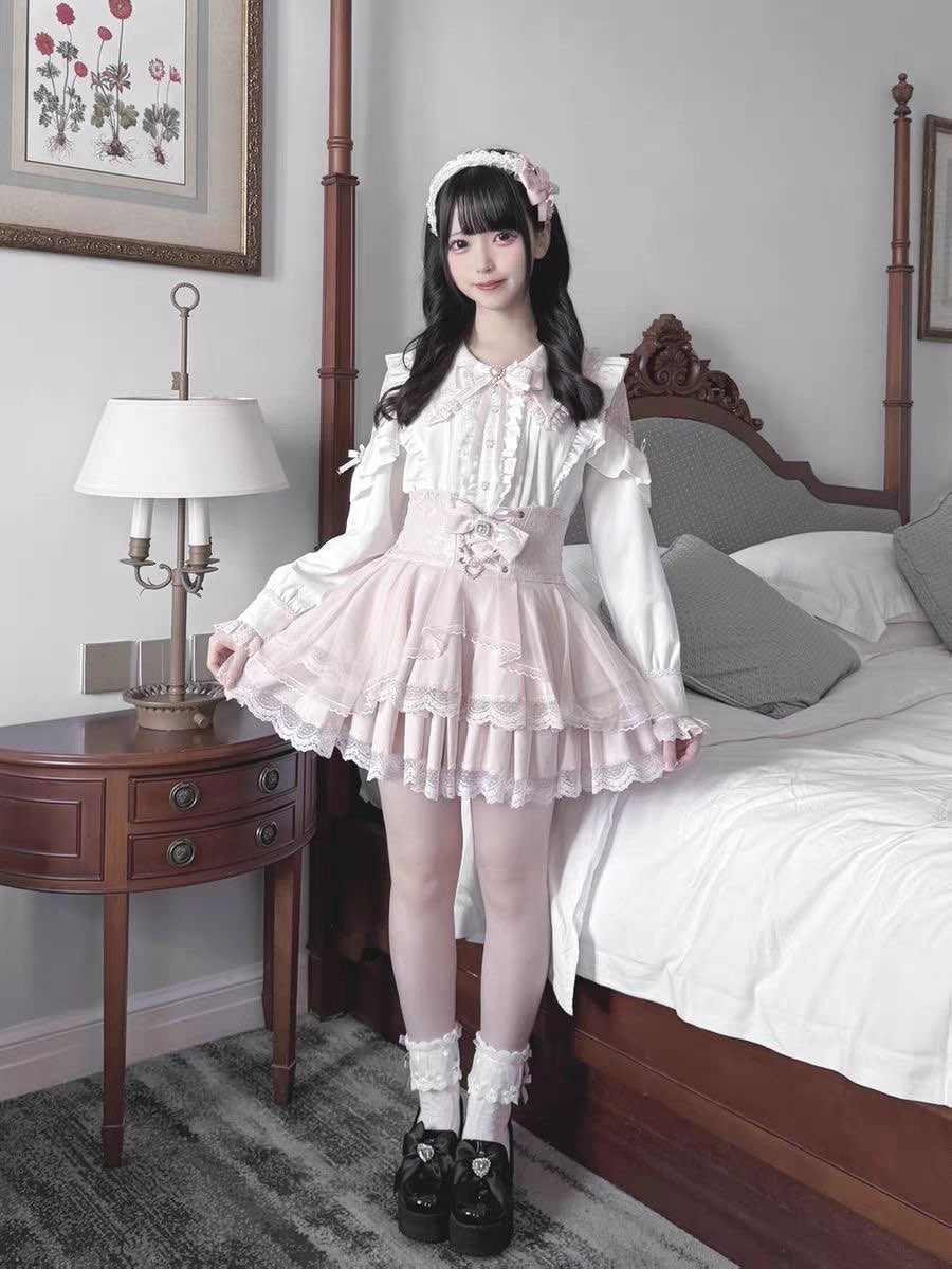 Harajuku Kawaii Skirt Sets Wom - Blouse Off Shoulder 리뷰 및 가격