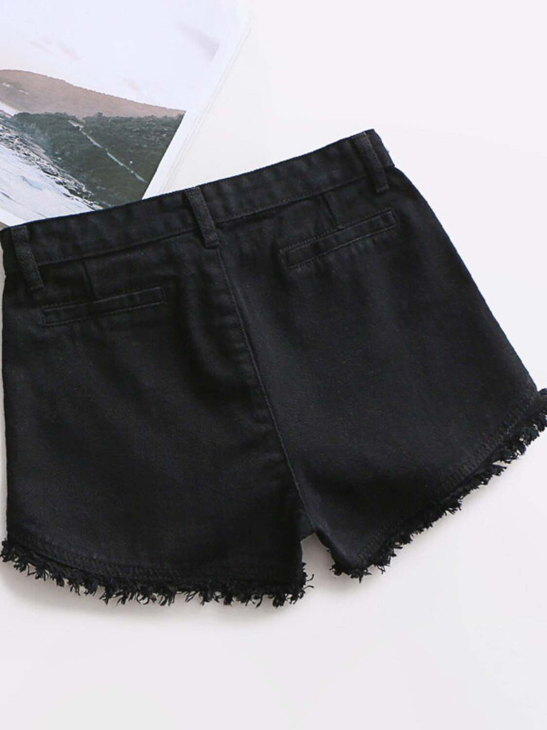 Women's High Waist Denim Short - Shorts Denim Frayed 리뷰 및 가격