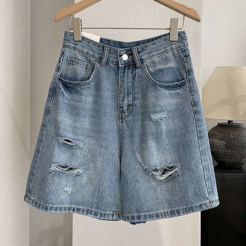 Denim Short Pant Women Jeans V - Shorts Denim Frayed 리뷰 및 가격