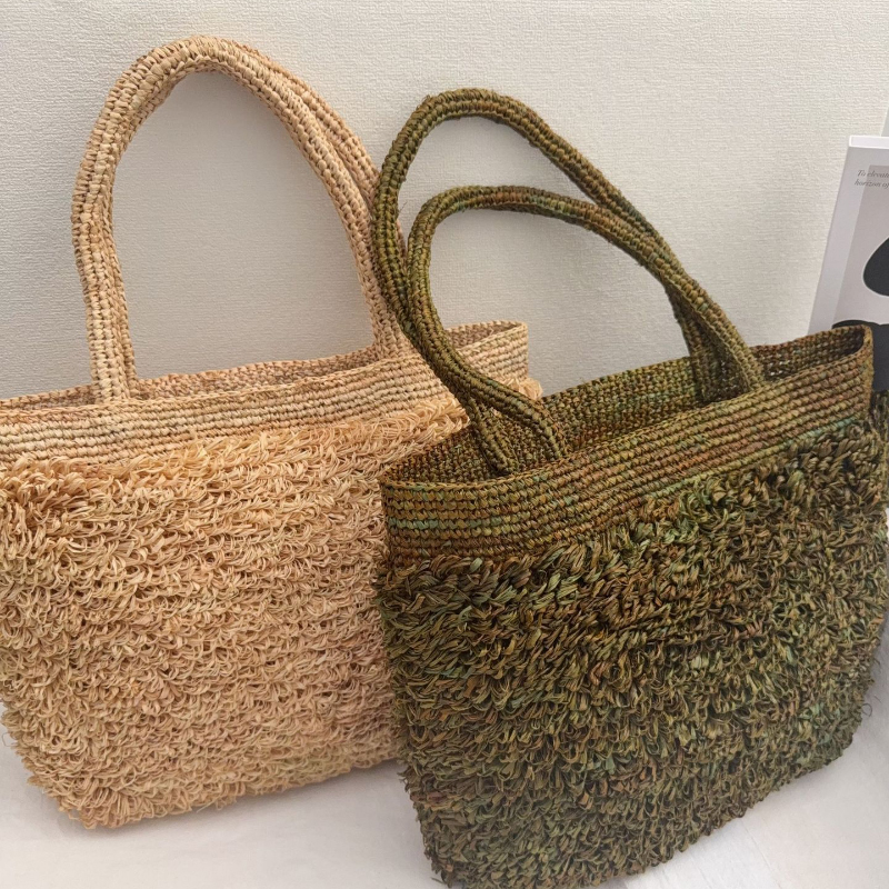 Raffia Hand-crocheted Shoulder - Crochet Bag Raffia 리뷰 및 가격