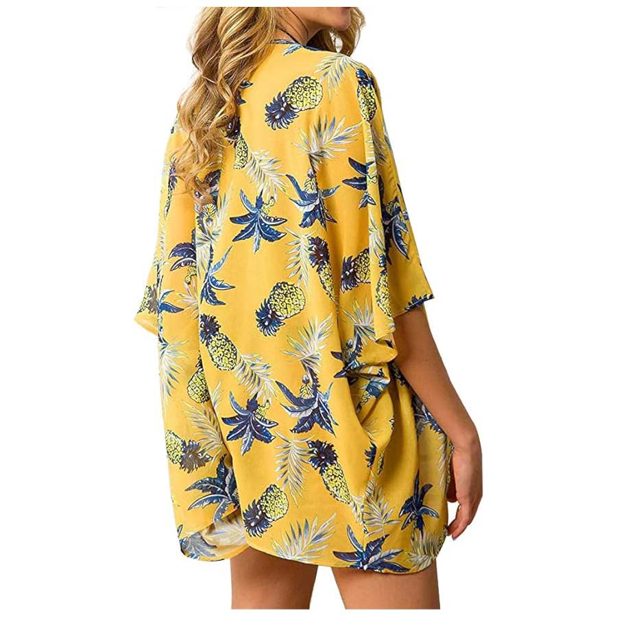 Women's Loose Sheer Chiffon Ki - Kimono Sheer Floral 리뷰 및 가격