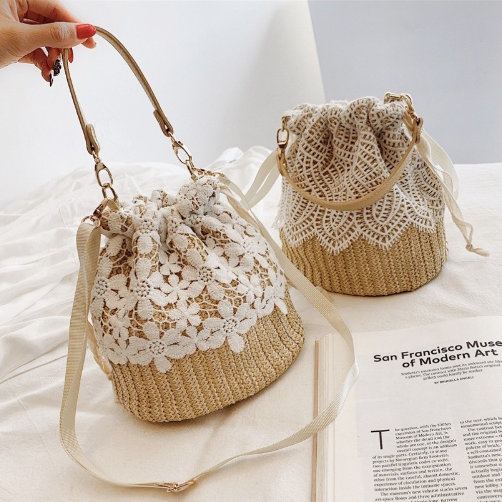 Portable Lace Straw Shoulder B - Tote Bag Beach 리뷰 및 가격