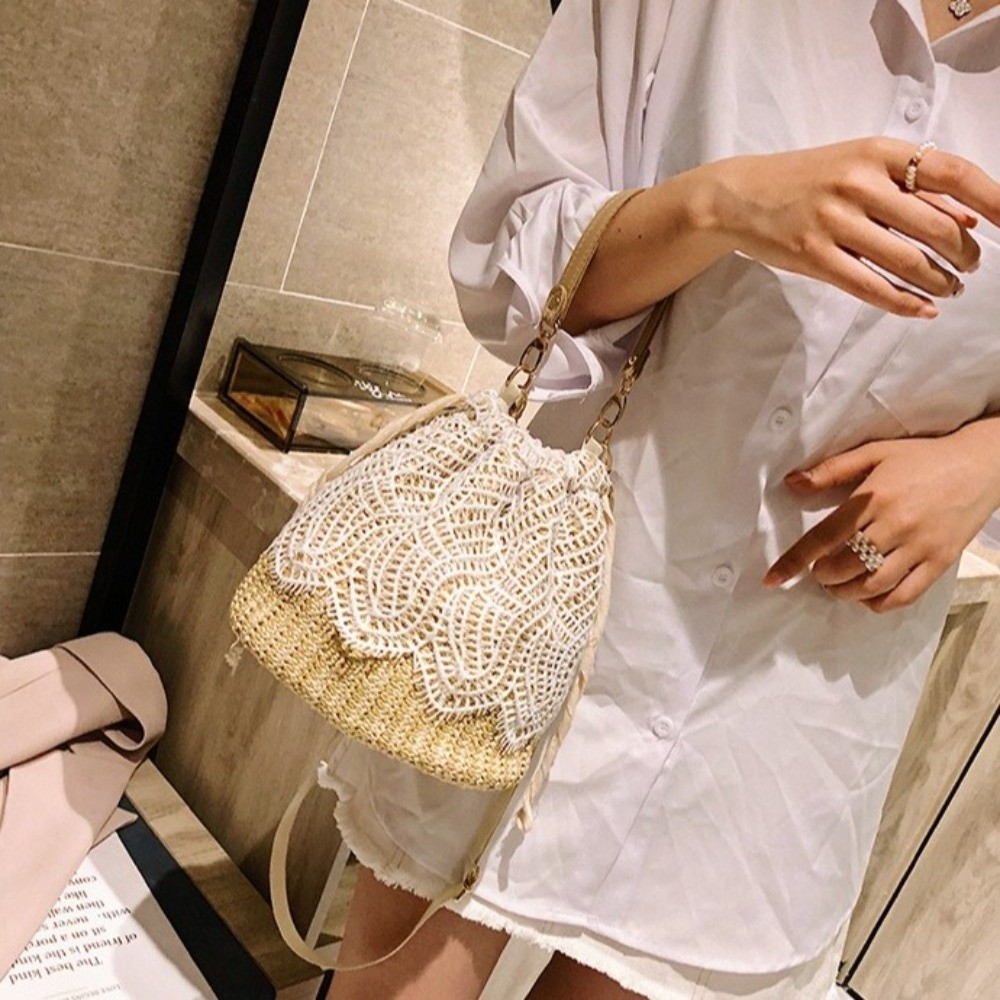 Portable Lace Straw Shoulder B - Tote Bag Beach 리뷰 및 가격