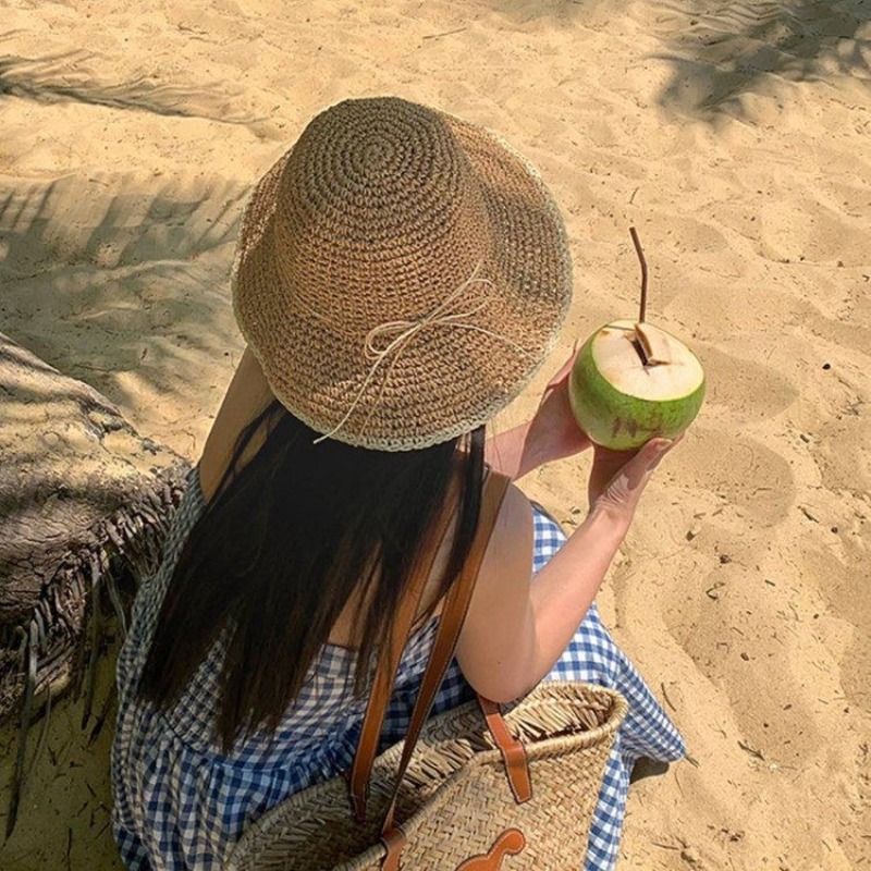 1pc Women's Summer Beach Straw - Hat Floppy Wide 리뷰 및 가격