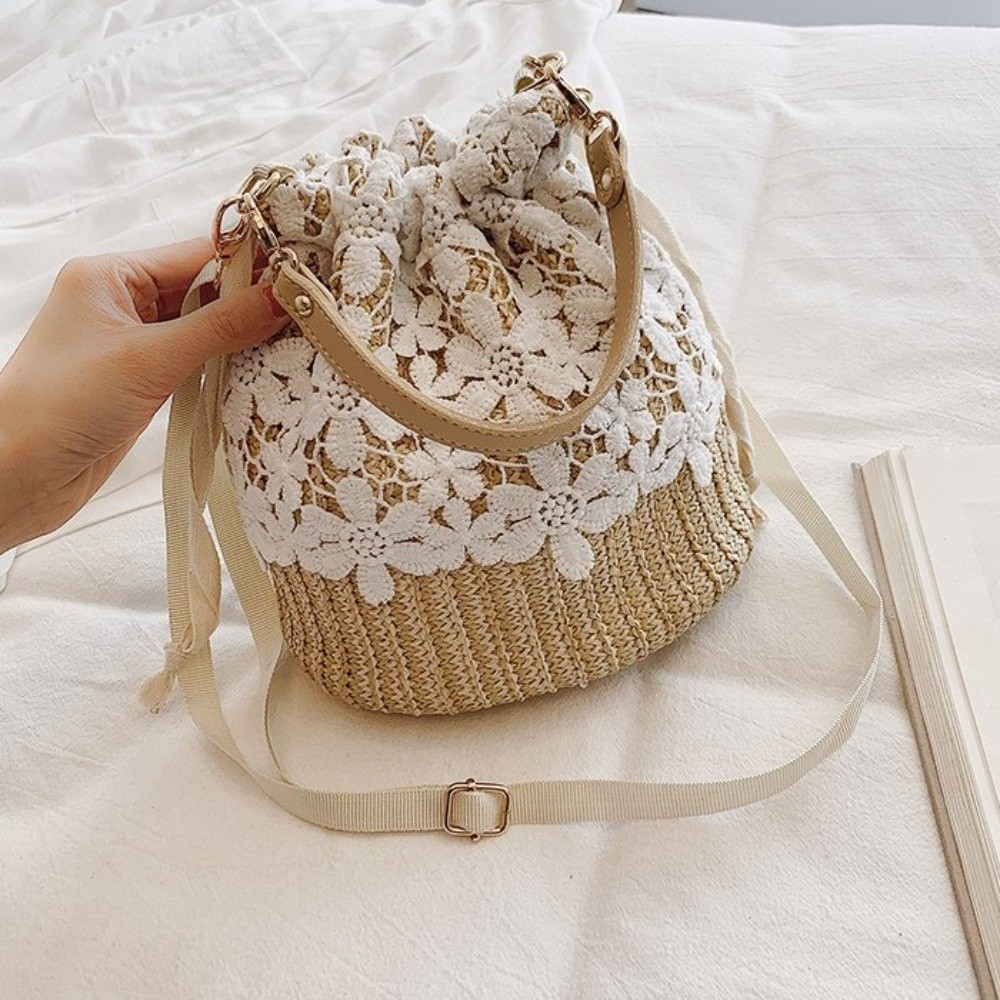 Casual Lace Straw Shoulder Bag - Tote Bag Beach 리뷰 및 가격
