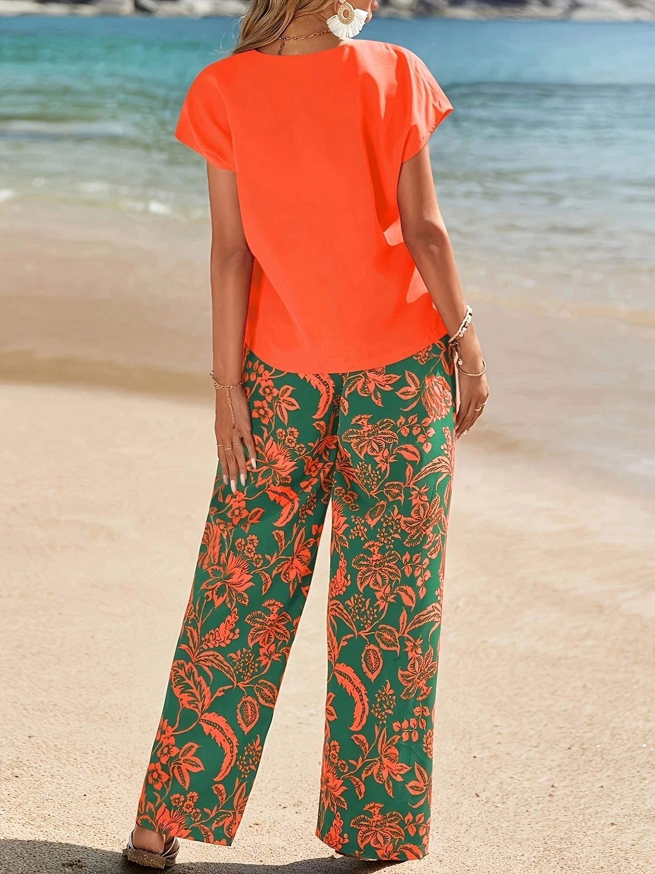 2026 Summer Women 2 Piece Outf - Romper Floral Print 리뷰 및 가격