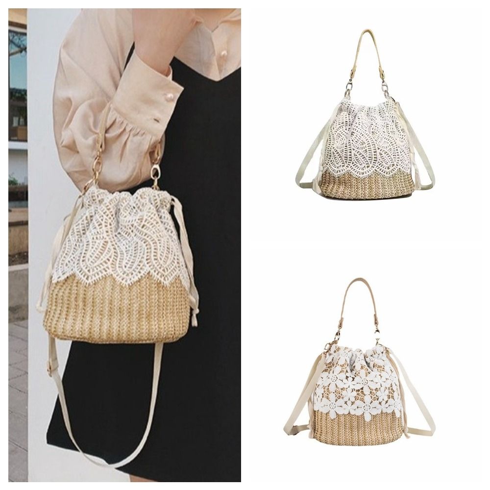 Casual Lace Straw Shoulder Bag - Tote Bag Beach 리뷰 및 가격